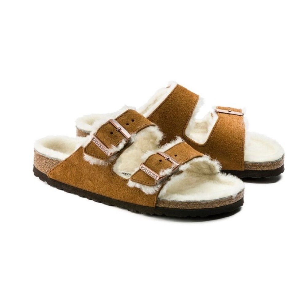Birkenstock Arizona Sz 40/ Men's 7 Fur Lined Sandals Mink